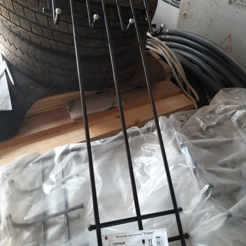 Вешалка настенная "ТС-2М" черного цвета в упаковке (6 шт.)