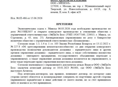 Дебиторская задолженность ООО "ЭЙПИЭЛ" в размере 200 000,00 рос. руб.